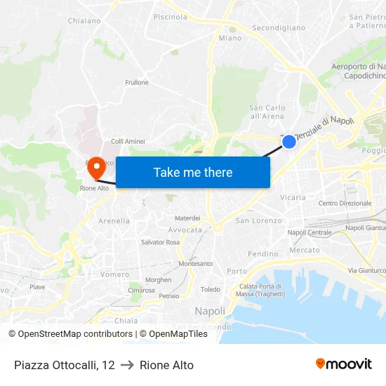 Piazza Ottocalli, 12 to Rione Alto map