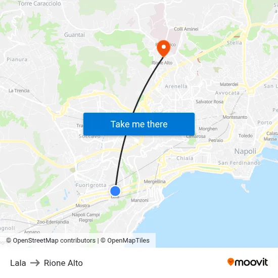 Lala to Rione Alto map