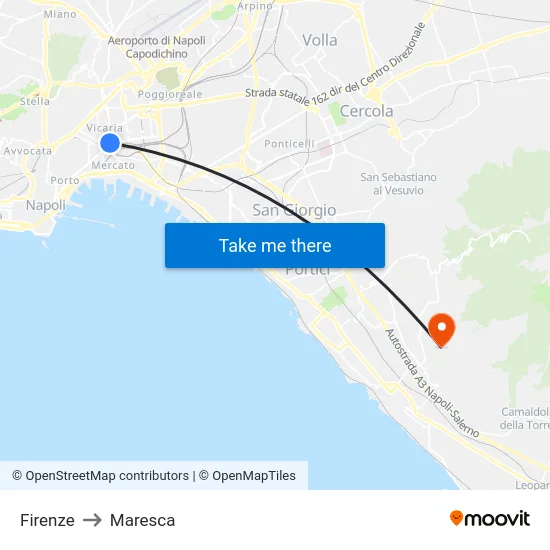 Firenze to Maresca map