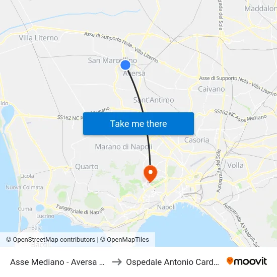 Asse Mediano - Aversa Nord to Ospedale Antonio Cardarelli map