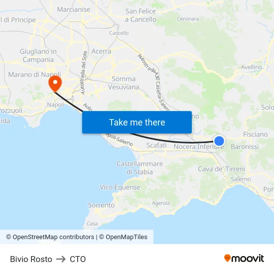Bivio Rosto to CTO map