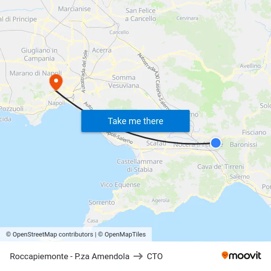 Roccapiemonte - P.za Amendola to CTO map