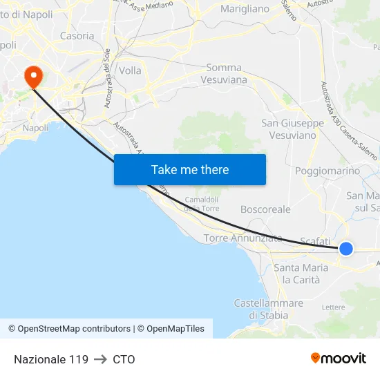 Nazionale 119 to CTO map