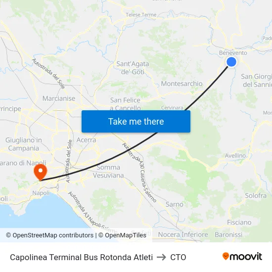 Capolinea Terminal Bus Rotonda Atleti to CTO map