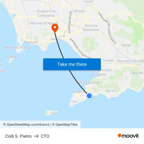 Colli S. Pietro to CTO map