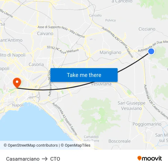 Casamarciano to CTO map