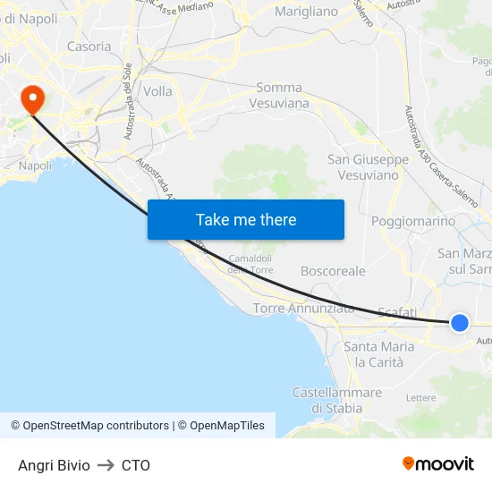 Angri Bivio to CTO map