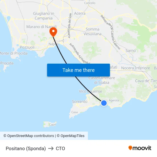 Positano (Sponda) to CTO map