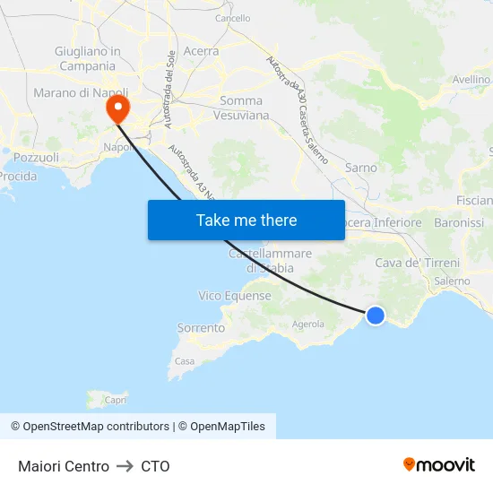 Maiori Centro to CTO map