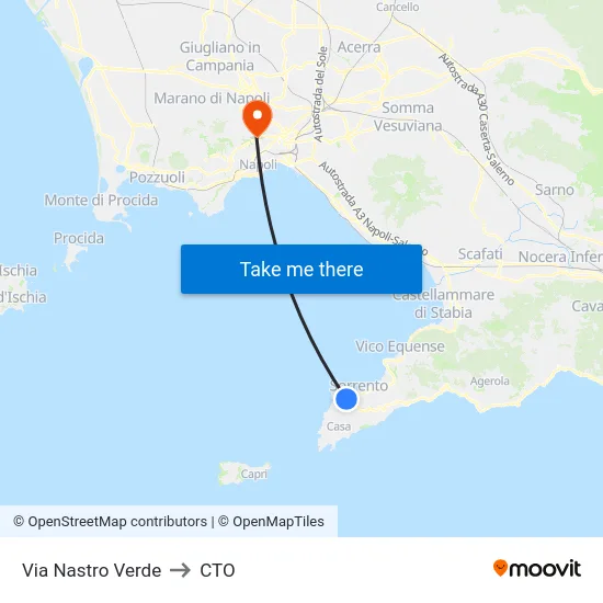 Via Nastro Verde to CTO map