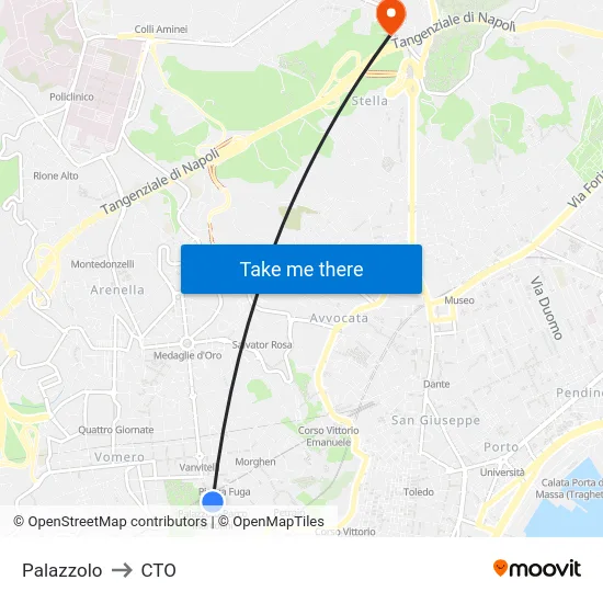 Palazzolo to CTO map