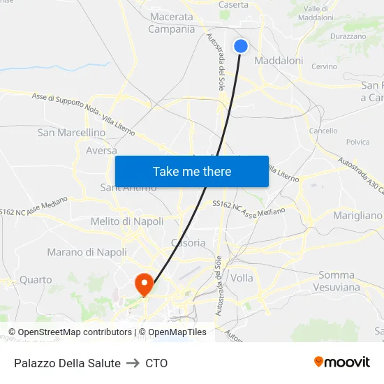 Palazzo Della Salute to CTO map