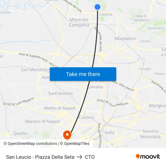 San Leucio - Piazza Della Seta to CTO map