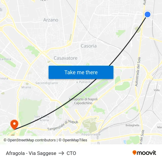 Afragola - Via Saggese to CTO map