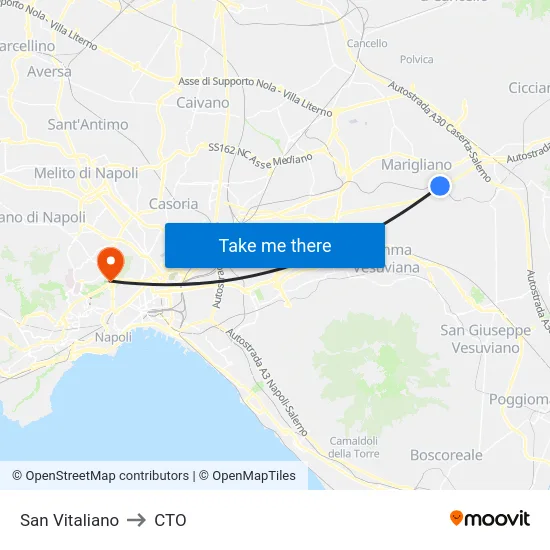 San Vitaliano to CTO map