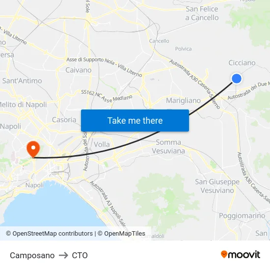 Camposano to CTO map