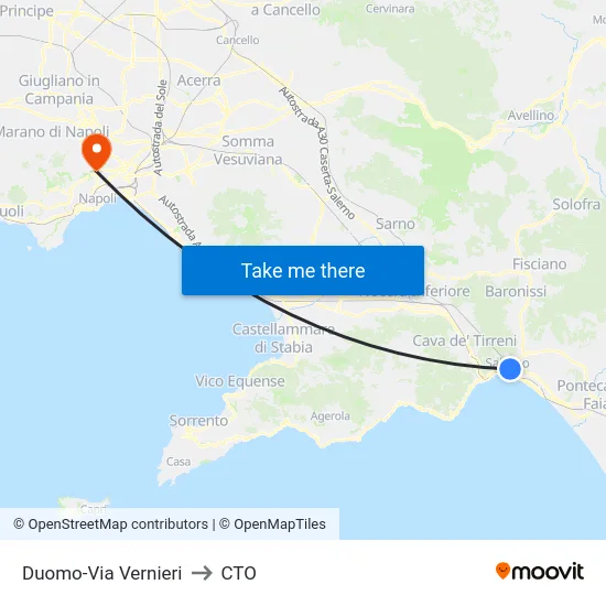 Duomo-Via Vernieri to CTO map
