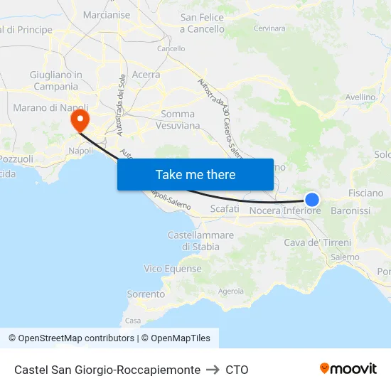 Castel San Giorgio-Roccapiemonte to CTO map