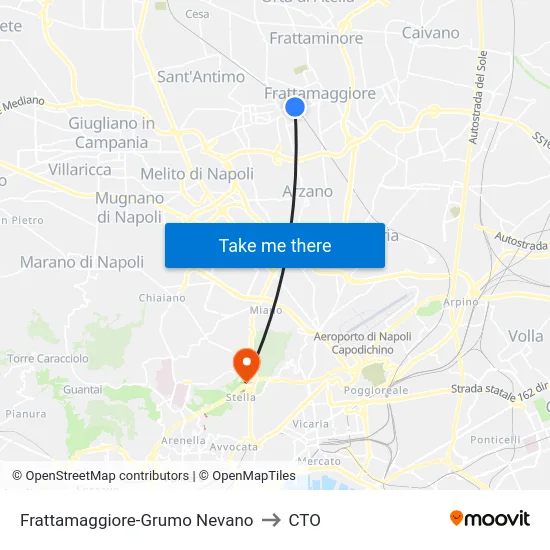 Frattamaggiore-Grumo Nevano to CTO map