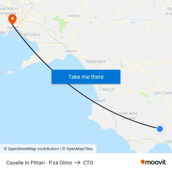 Caselle In Pittari - P.za Olmo to CTO map
