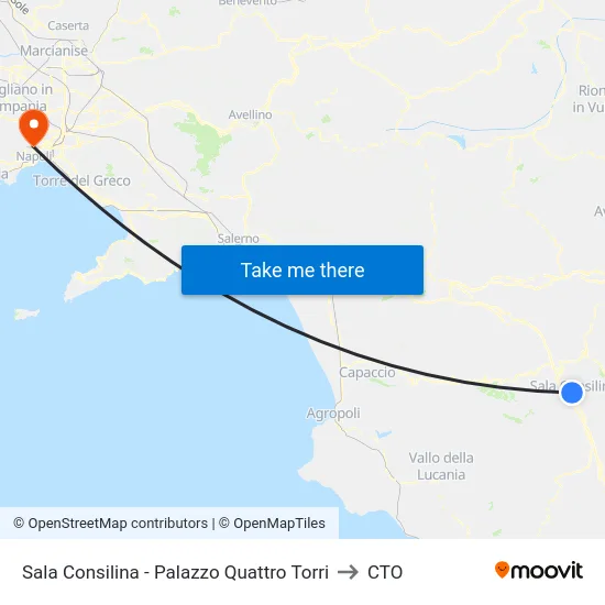 Sala Consilina - Palazzo Quattro Torri to CTO map