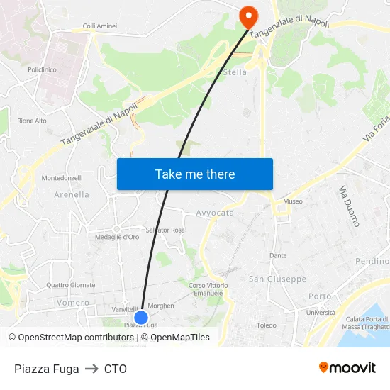 Piazza Fuga to CTO map