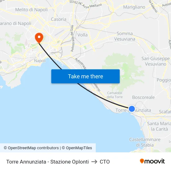 Torre Annunziata - Stazione Oplonti to CTO map