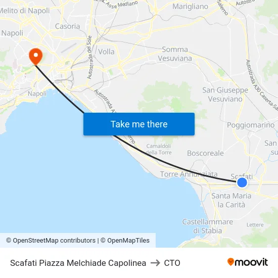 Scafati Piazza Melchiade Capolinea to CTO map