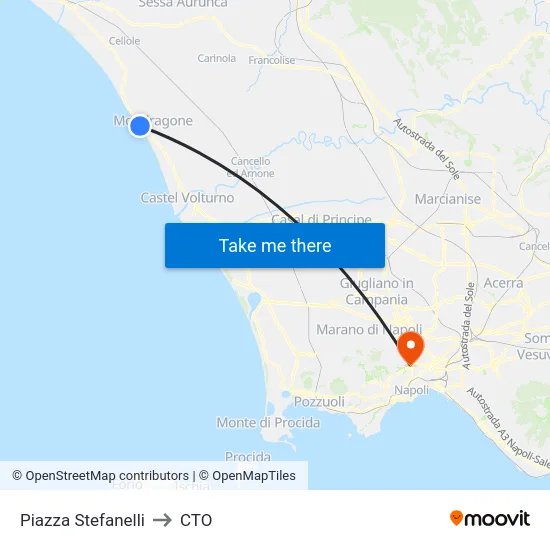 Piazza Stefanelli to CTO map