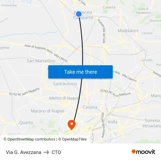Via G. Avezzana to CTO map