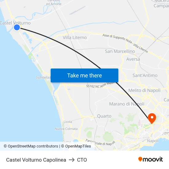 Castel Volturno Capolinea to CTO map