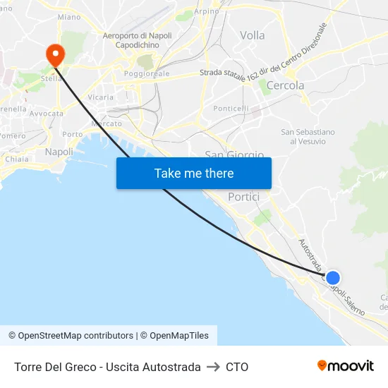 Torre Del Greco - Uscita Autostrada to CTO map