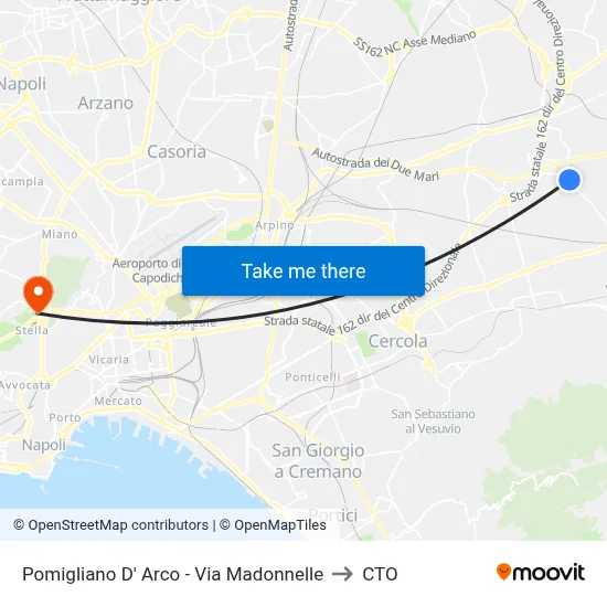 Pomigliano D' Arco - Via Madonnelle to CTO map