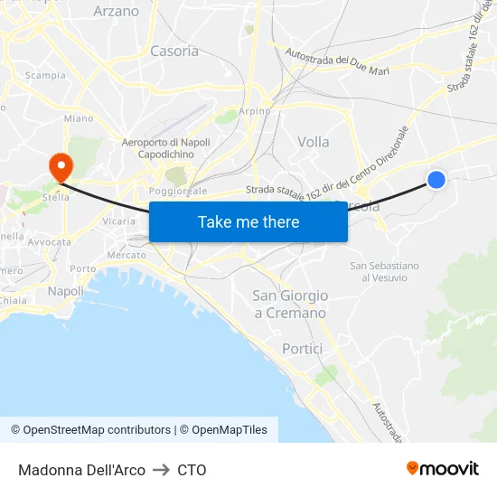 Madonna Dell'Arco to CTO map