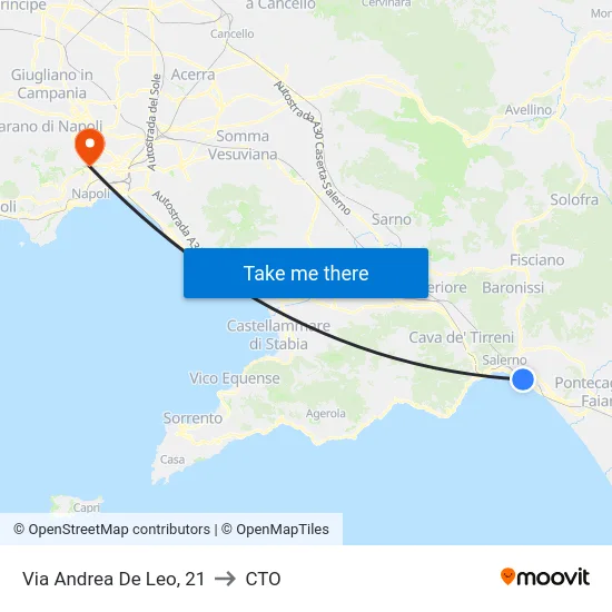 Via Andrea De Leo, 21 to CTO map
