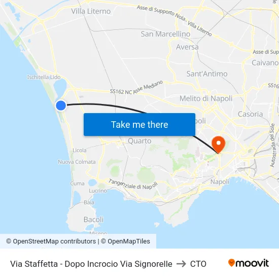 Via Staffetta - Dopo Incrocio Via Signorelle to CTO map