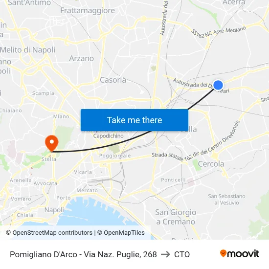 Pomigliano D'Arco - Via Naz. Puglie, 268 to CTO map