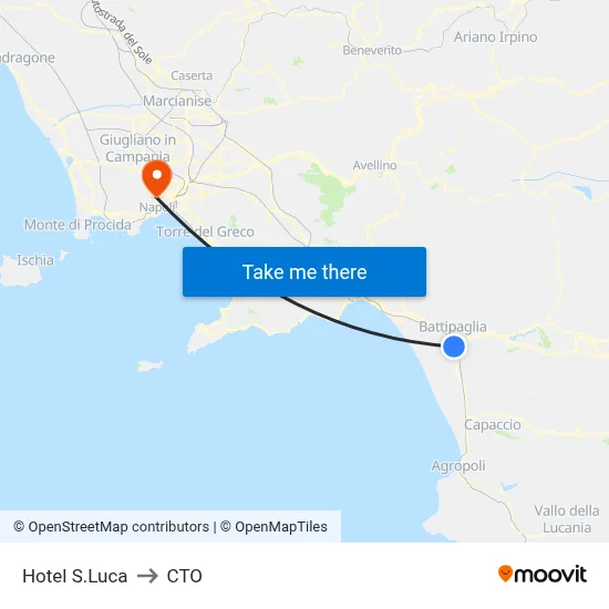 Hotel S.Luca to CTO map