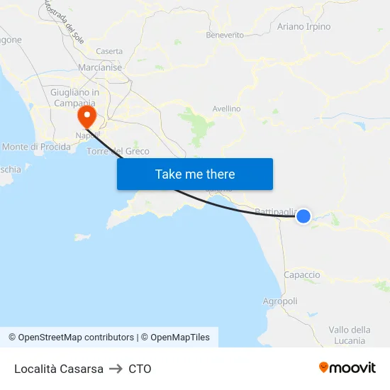 Località Casarsa to CTO map