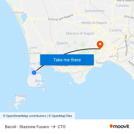 Bacoli - Stazione Fusaro to CTO map