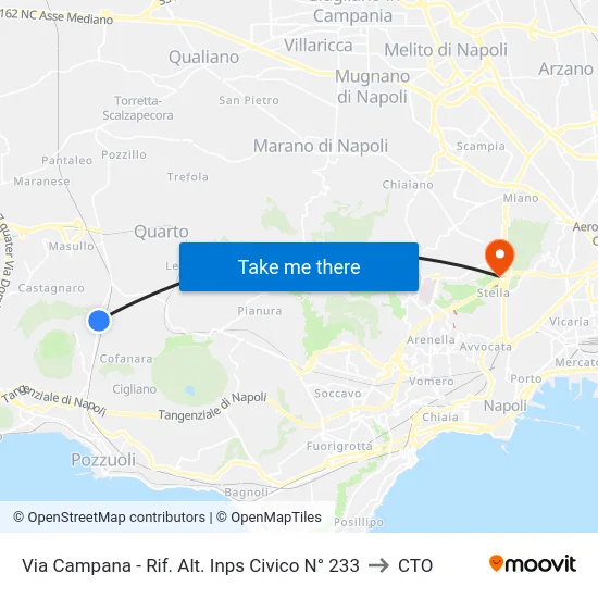 Via Campana - Rif. Alt. Inps Civico N° 233 to CTO map