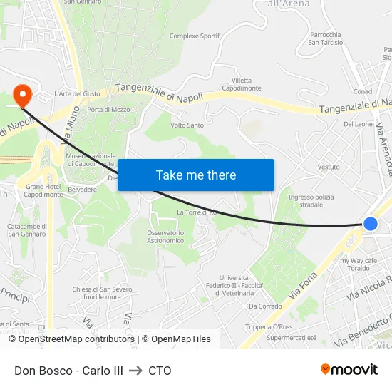 Don Bosco - Carlo III to CTO map