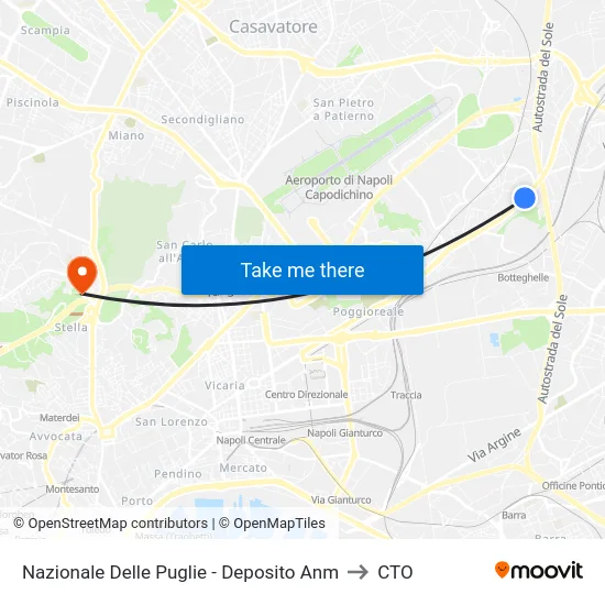 Nazionale Delle Puglie - Deposito Anm to CTO map