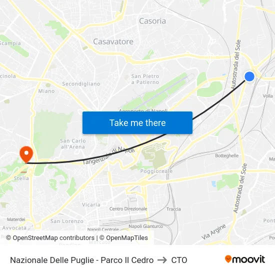 Nazionale Delle Puglie - Parco Il Cedro to CTO map