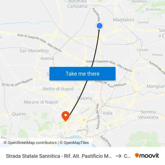 Strada Statale Sannitica - Rif. Alt. Pastificio Monsurrò to CTO map