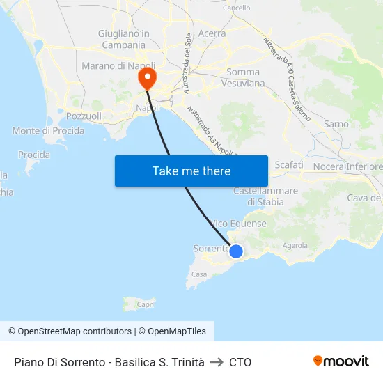 Piano Di Sorrento - Basilica S. Trinità to CTO map