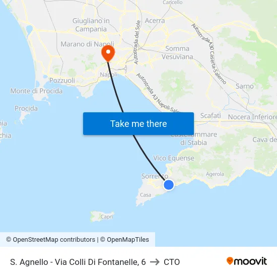 S. Agnello - Via Colli Di Fontanelle, 6 to CTO map