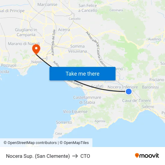 Nocera Sup. (San Clemente) to CTO map