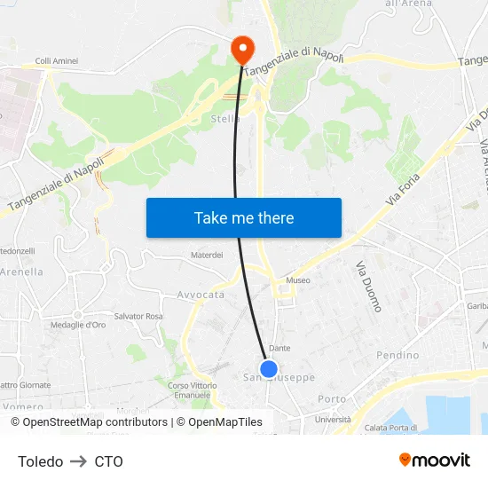 Toledo to CTO map