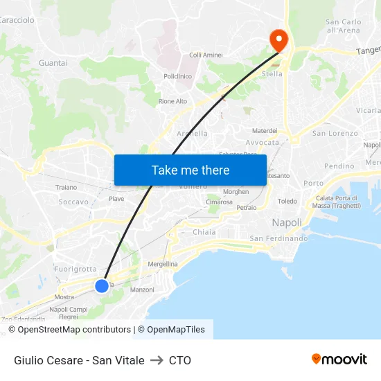 Giulio Cesare - San Vitale to CTO map